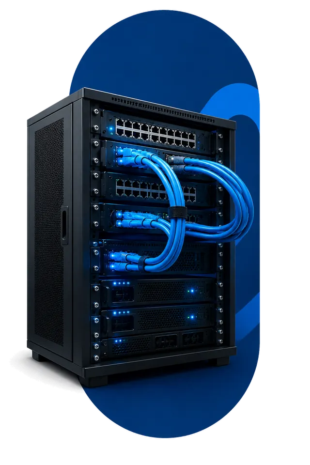 Infraestrutura de rede organizada pela equipe técnica